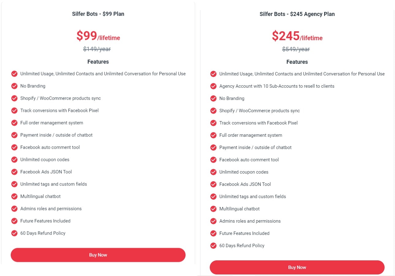 SilferBots lifetime subscription deal plans