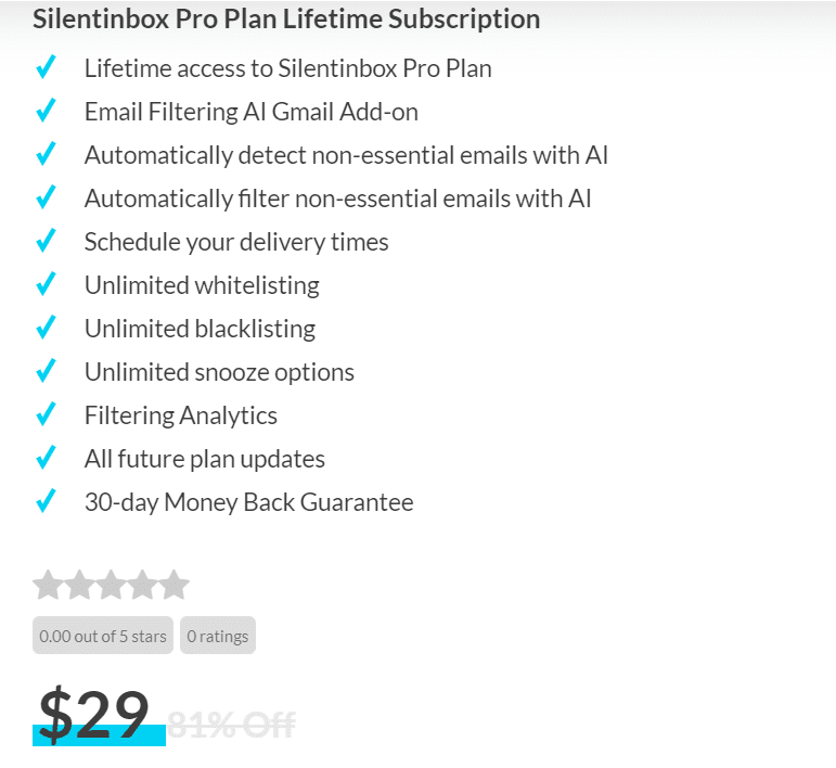 Silentinbox Lifetime Deal: Read Unimportant Emails and News Letters On Your Own Time 7 SilentInbox Dealify Price