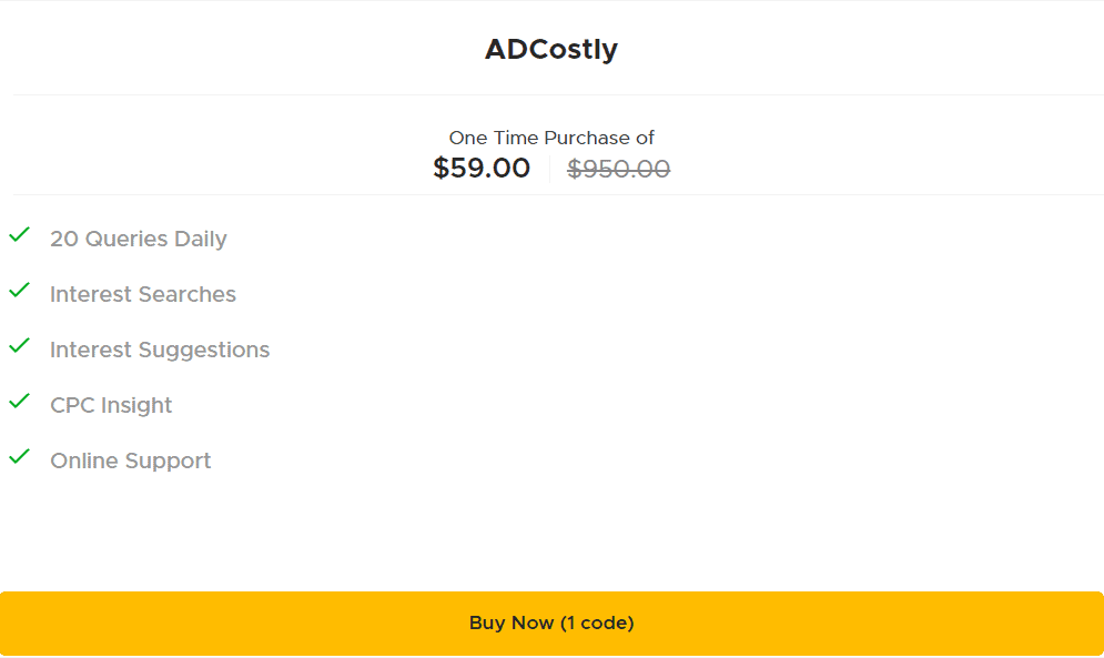 ADcostly Appsumo Price 