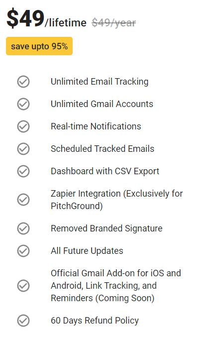 Doubletick Lifetime Deal: Unlimited Email Tracker For Gmail & G-Suite 5 Doubletick pitchground price