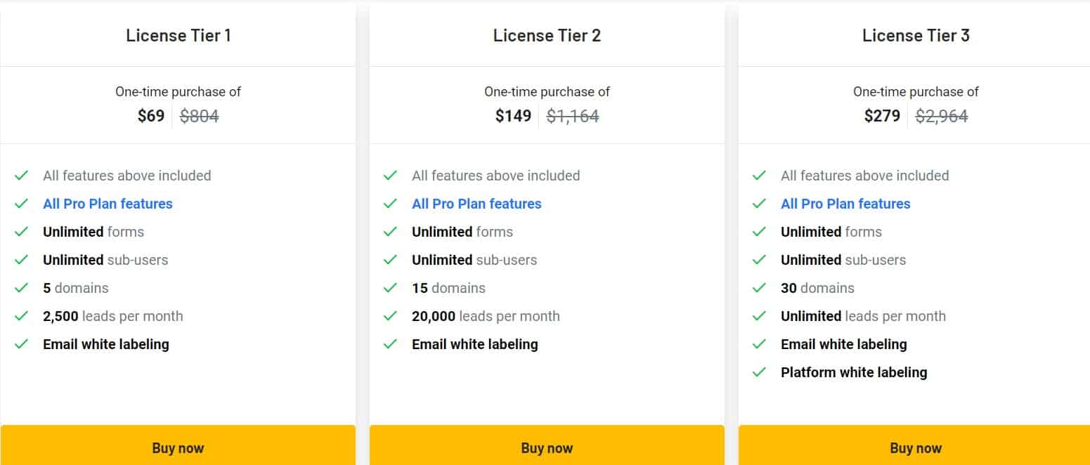 GetLeadForms Lifetime Deal: Build No Code Step Multi Code Forms 8 Getleadforms Appsumo Price 1