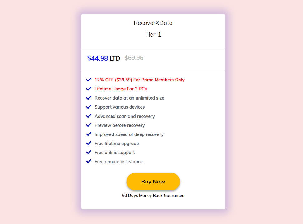 RecoverXData Dealmirror Price