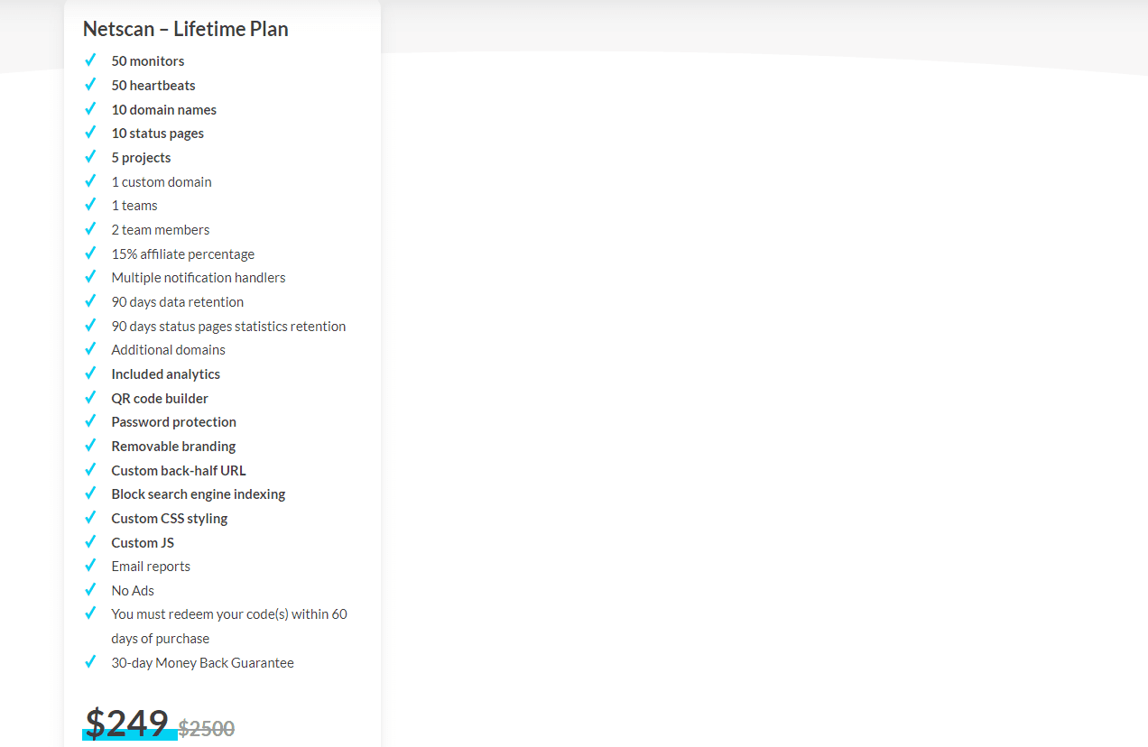 Netscan Lifetime Deal: Uptime and Performance Monitoring 3 Netscan Dealify Price