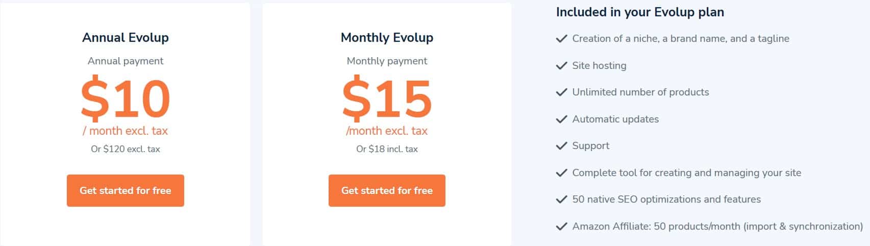 Evolup Regular Pricing