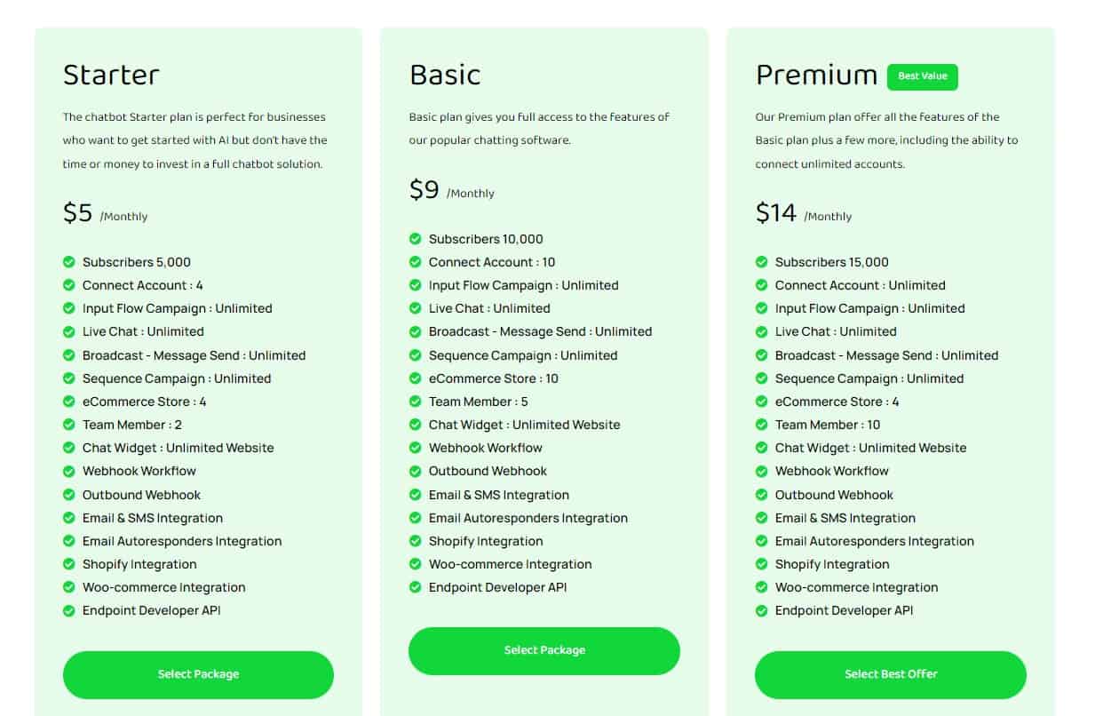 Socialbots Regular Pricing 