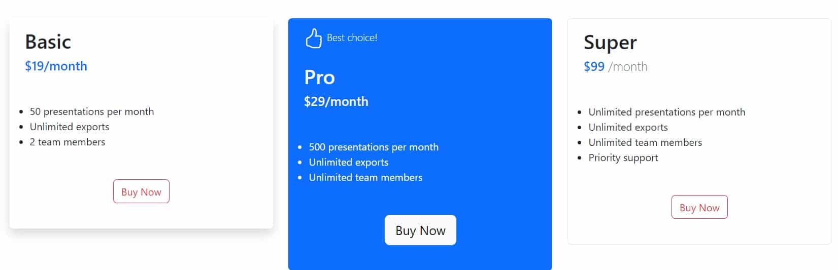 AIPresent Regular Pricing 