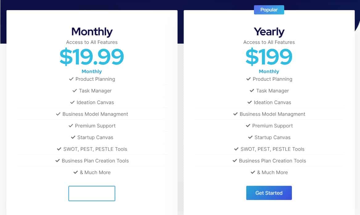 Bizzplan Regular Pricing