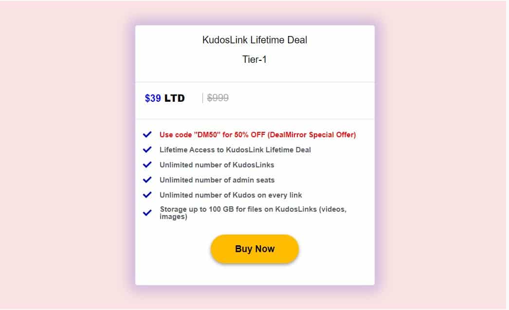 Kudoslink Dealmirror price 