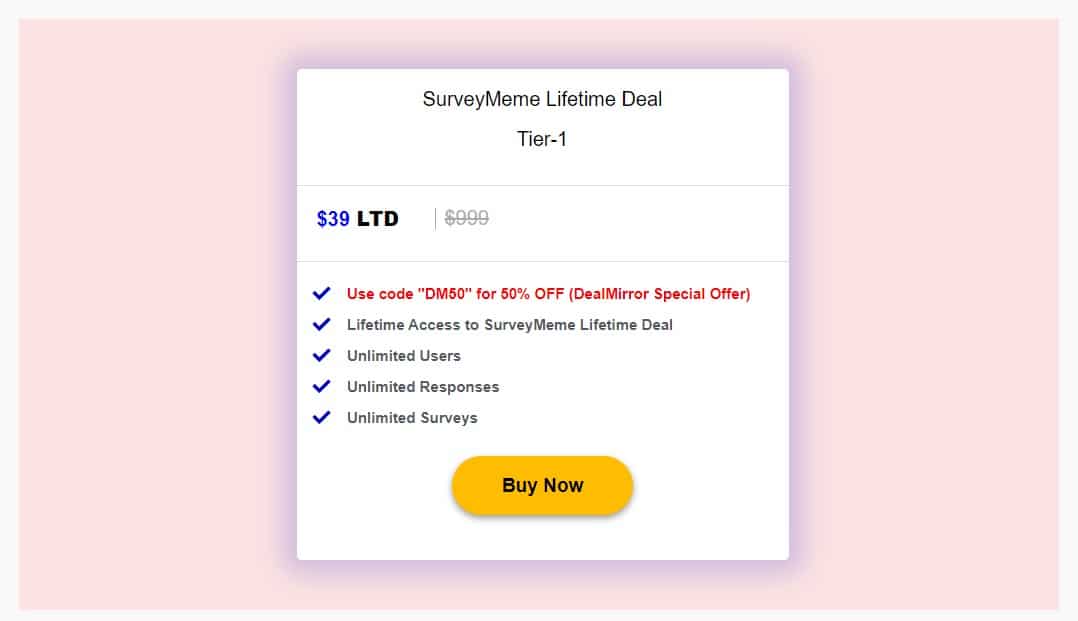 SurveyMeme Lifetime Deal : The Ultimate Solution To Transform Your Surveys 4 surveymeme dealmirror price