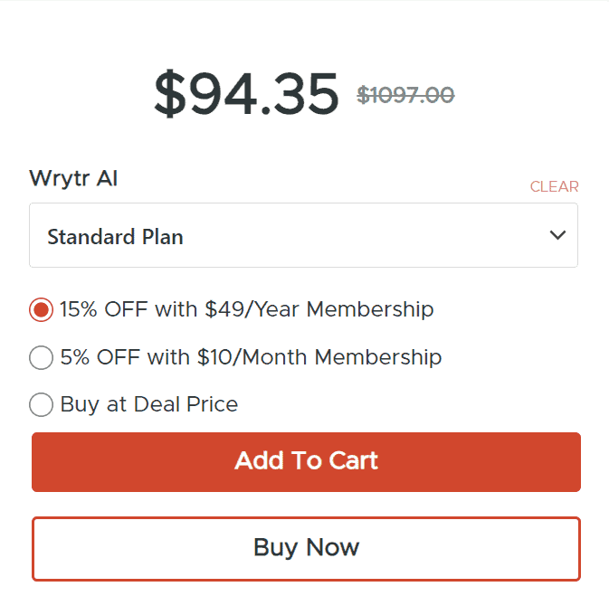 wrytr ai dealfuel price