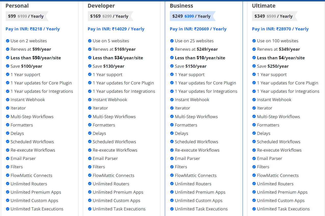 Flowmattic regular pricing