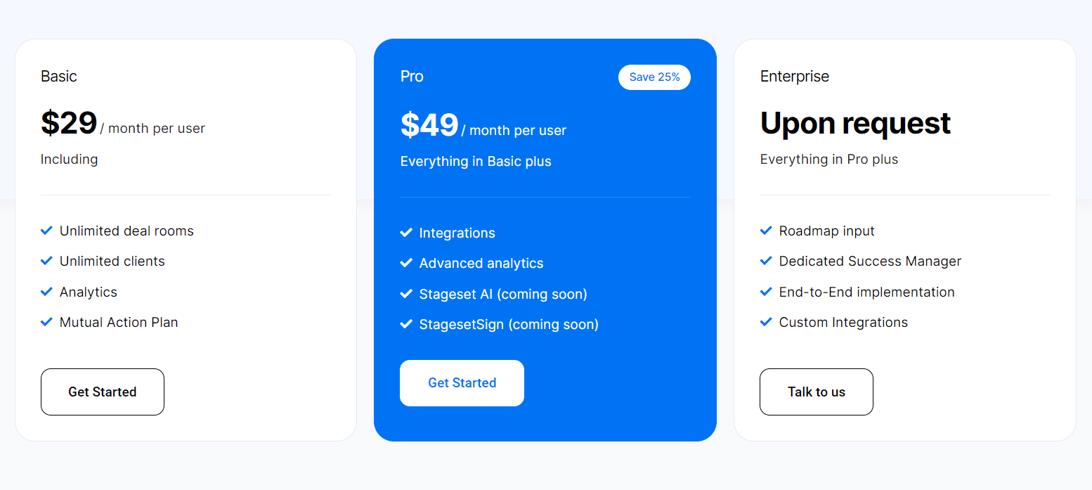 Stageset regular pricing 