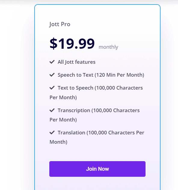 jott regular pricing 