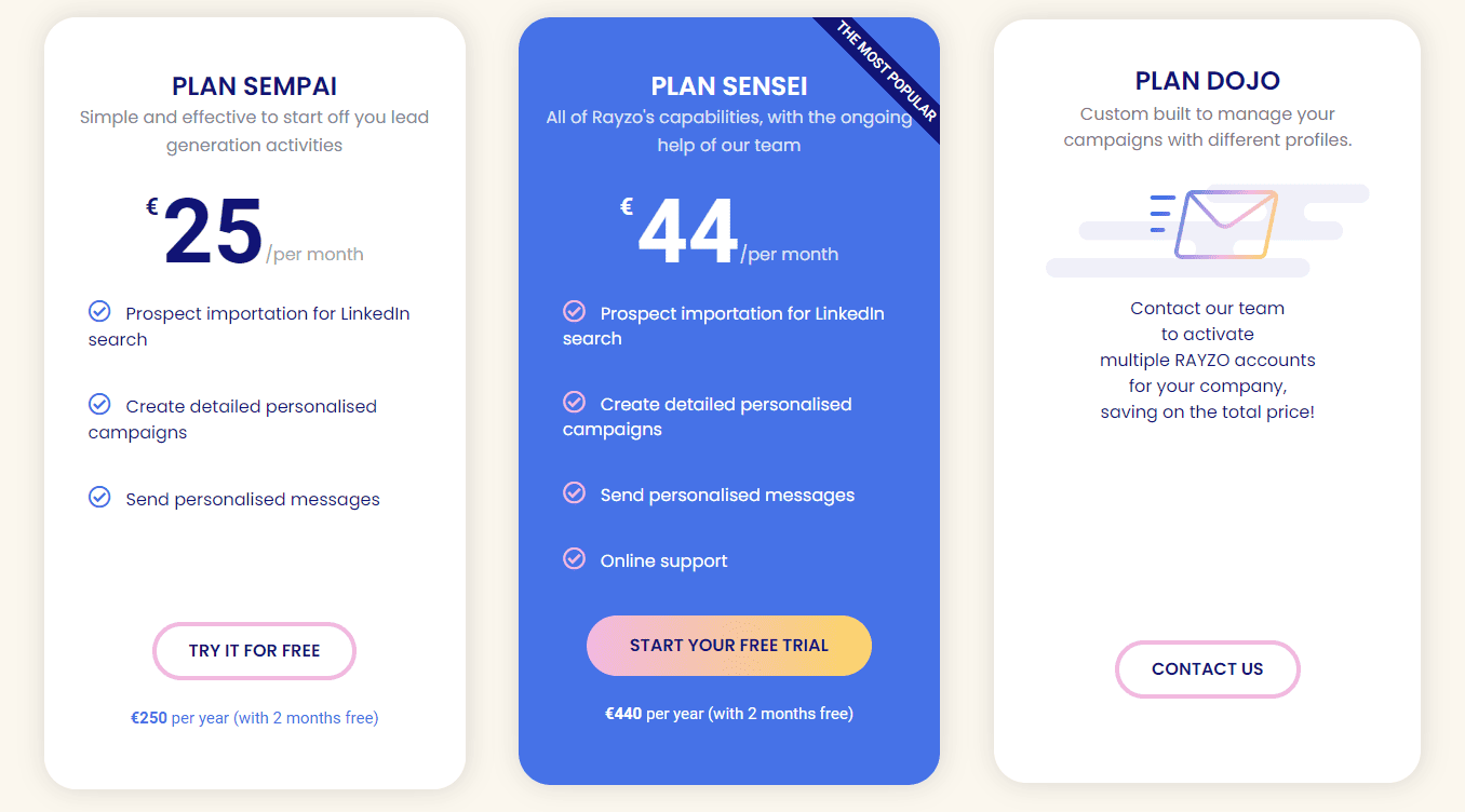 rayzo regular pricing