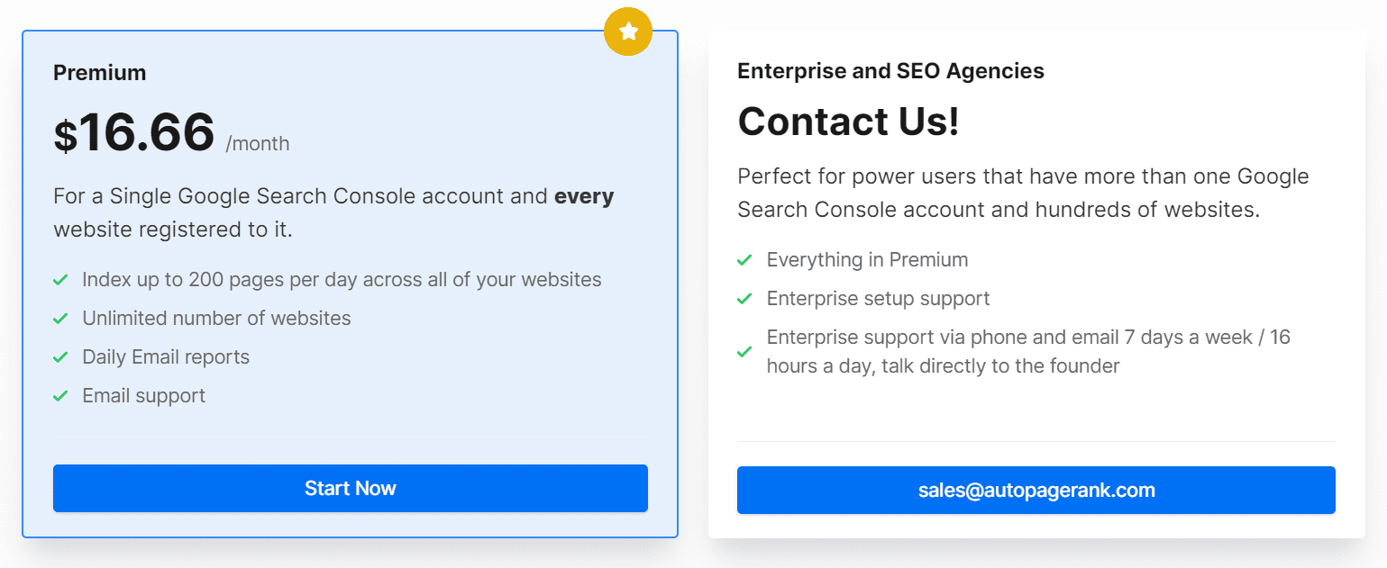 Auto Page Rank Regular Pricing