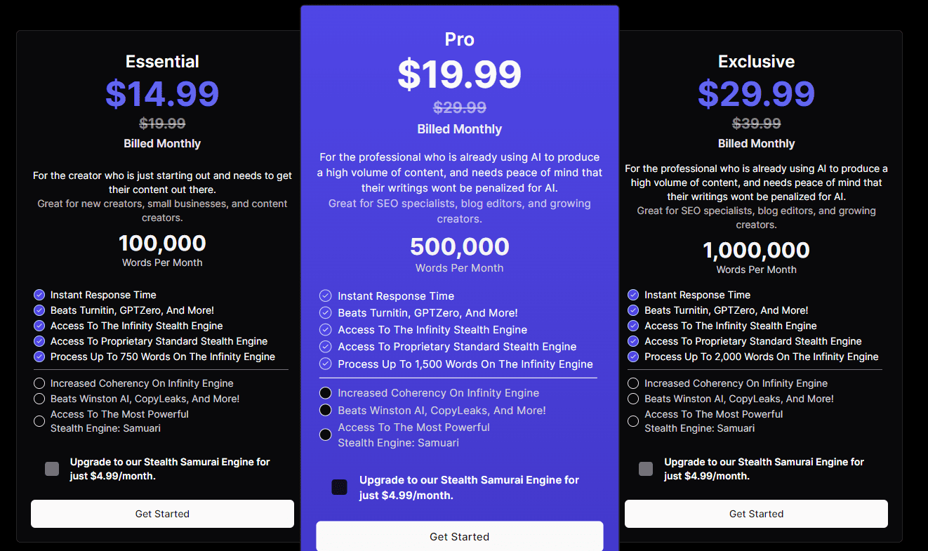 StealthGPT regular pricing