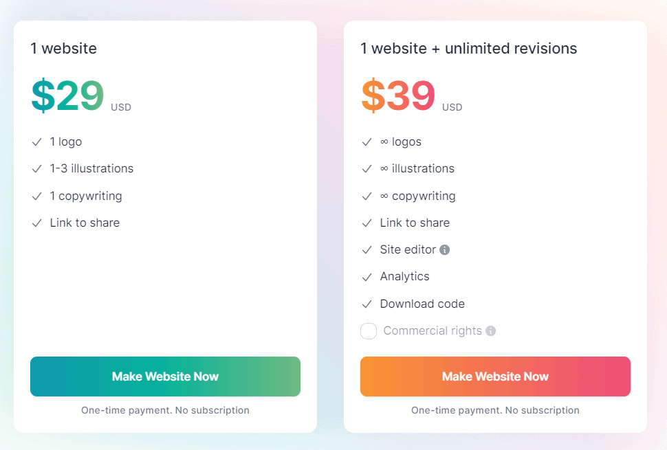 makelanding regular pricing