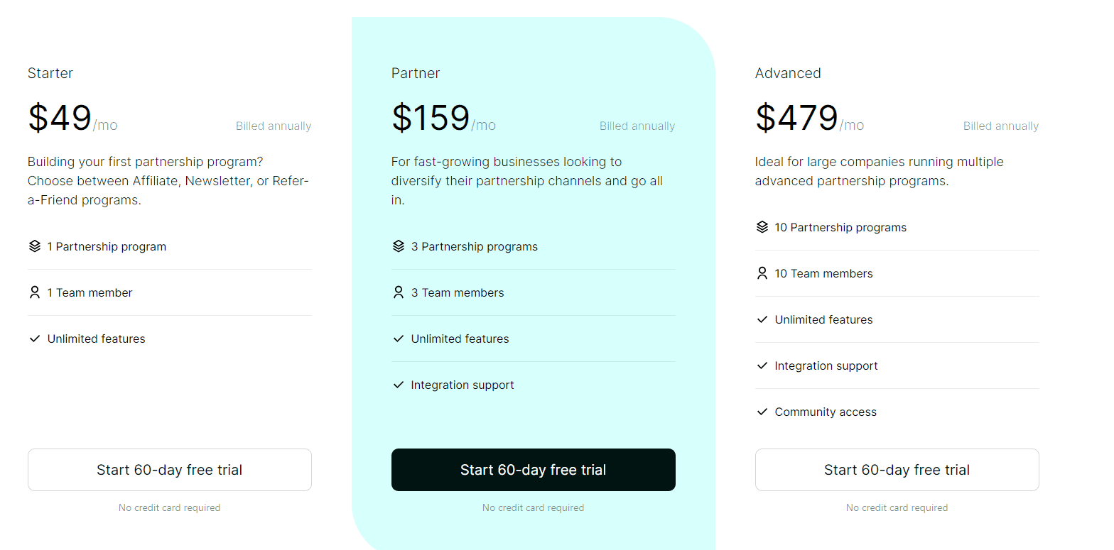 partnero regular pricing