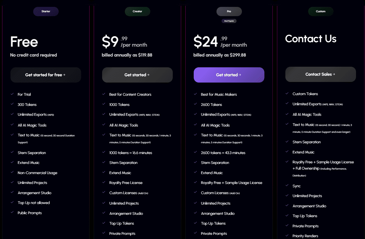 soundverse regular pricing