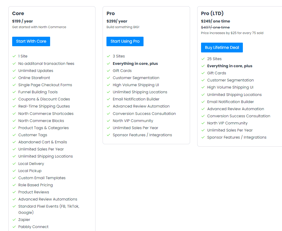 North Commerce regular pricing