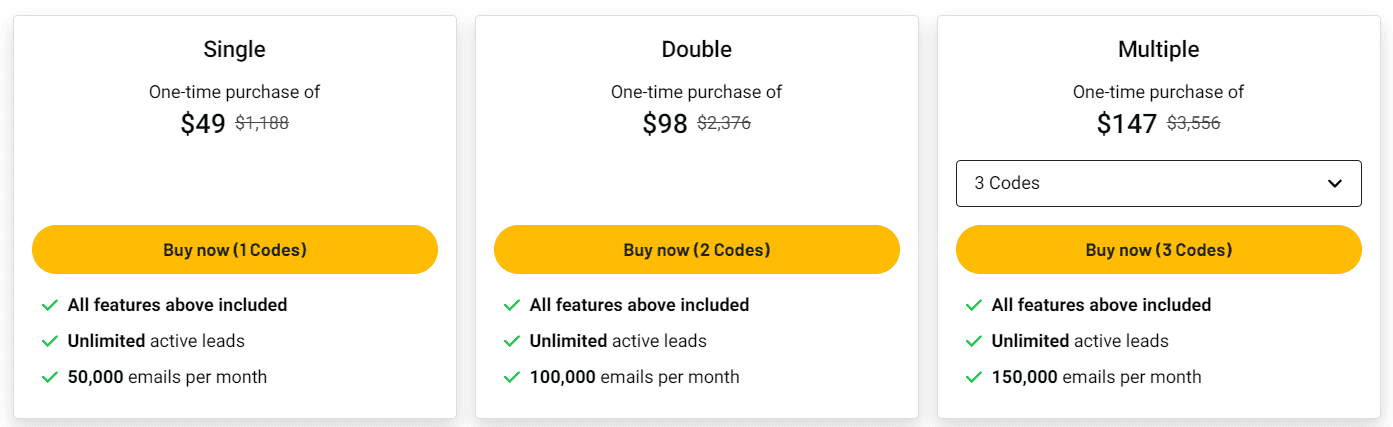 Email Sequences Lifetime Deal: Email Outreach Tool 7 Email Sequences appsumo price