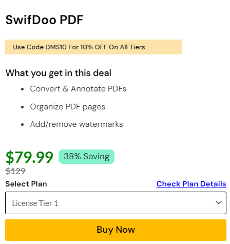 SwifDoo PDF Lifetime Deal: PDF Management Tool 7 swifdoo dealmirror price