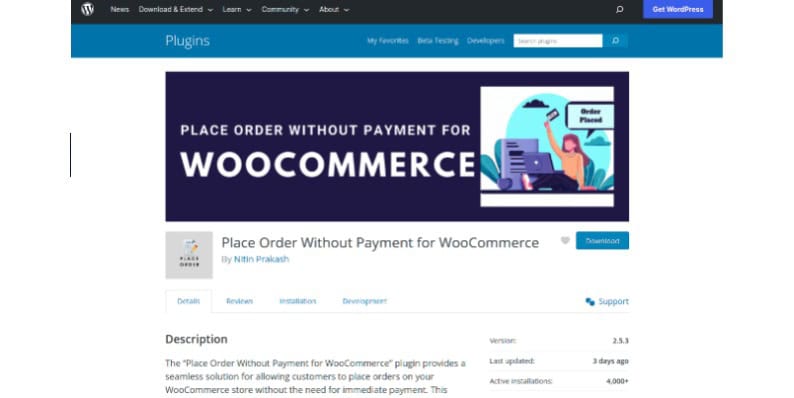 Place Order Without Payment Black Friday Deal