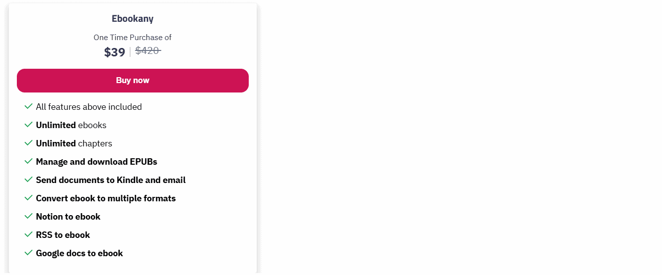 Ebookany saaszilla price