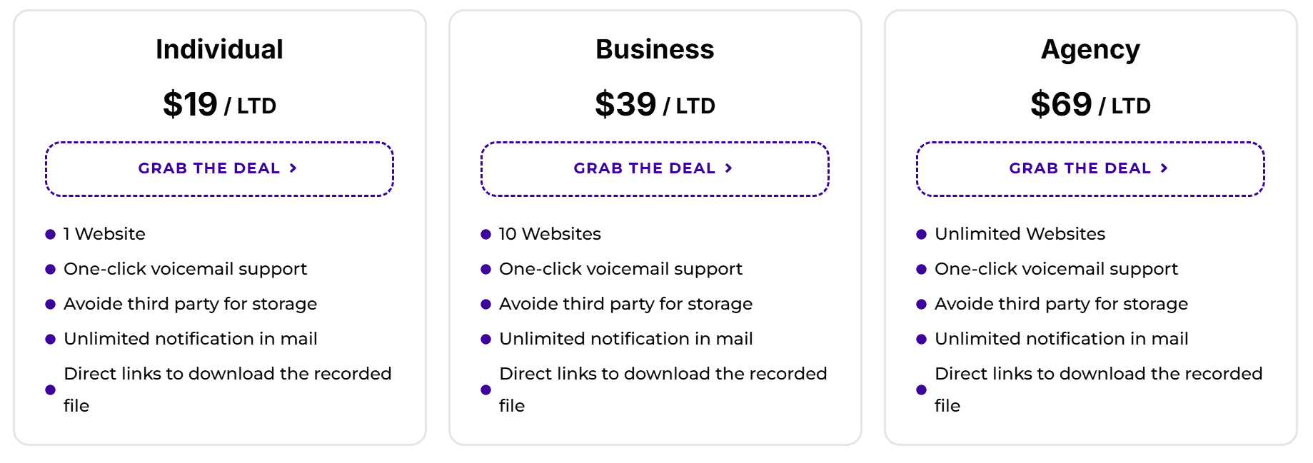 VoiceMailer regular pricing