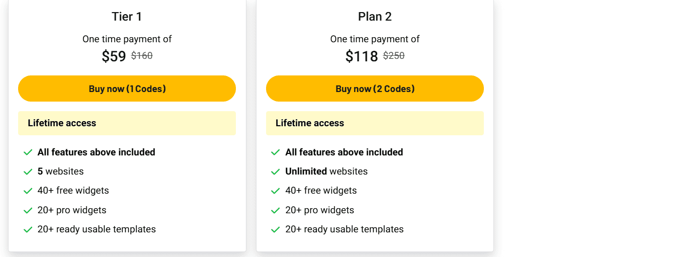 Turbo Addons Elementor appsumo price