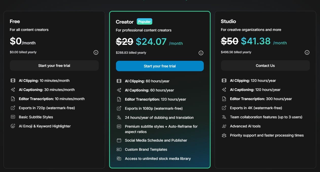 reap regular pricing