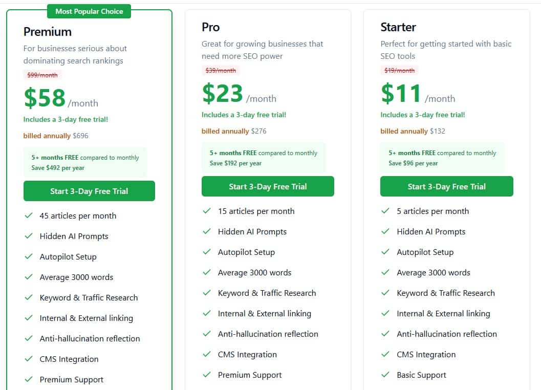 seopro regular pricing