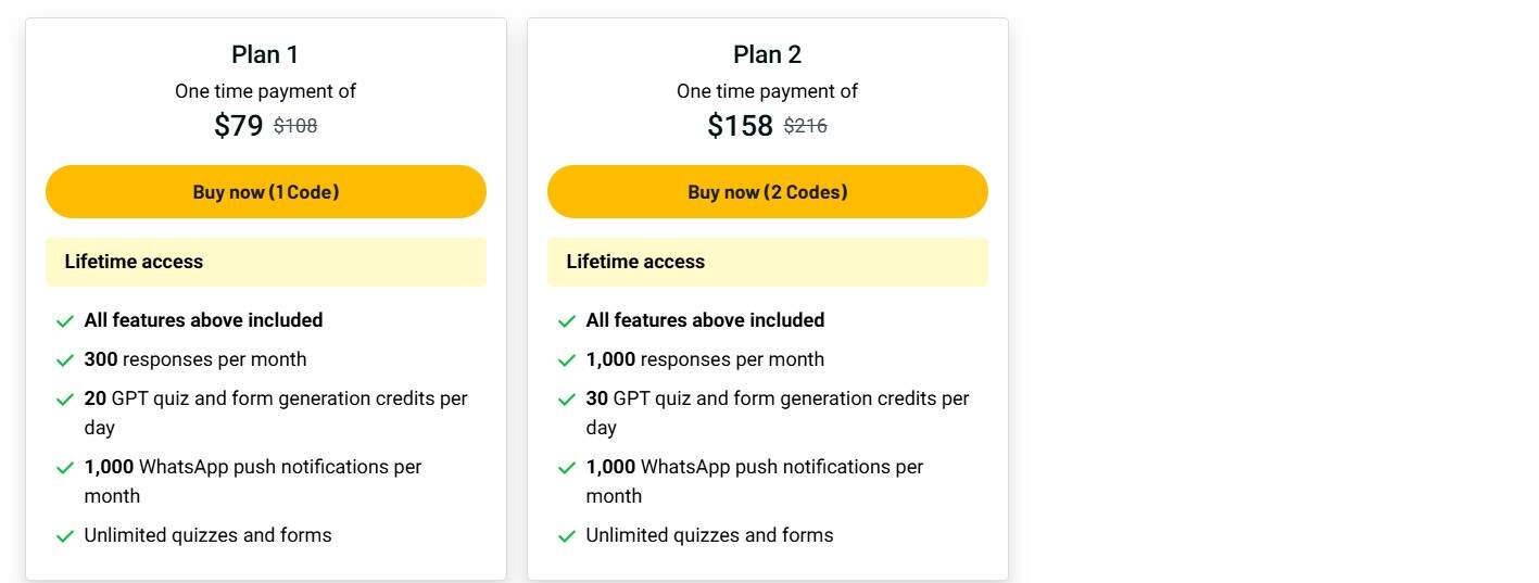 WhatsApp Quiz Maker appsumo price