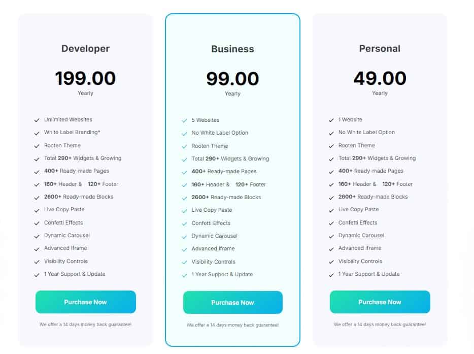 Element Pack Pro regular pricing