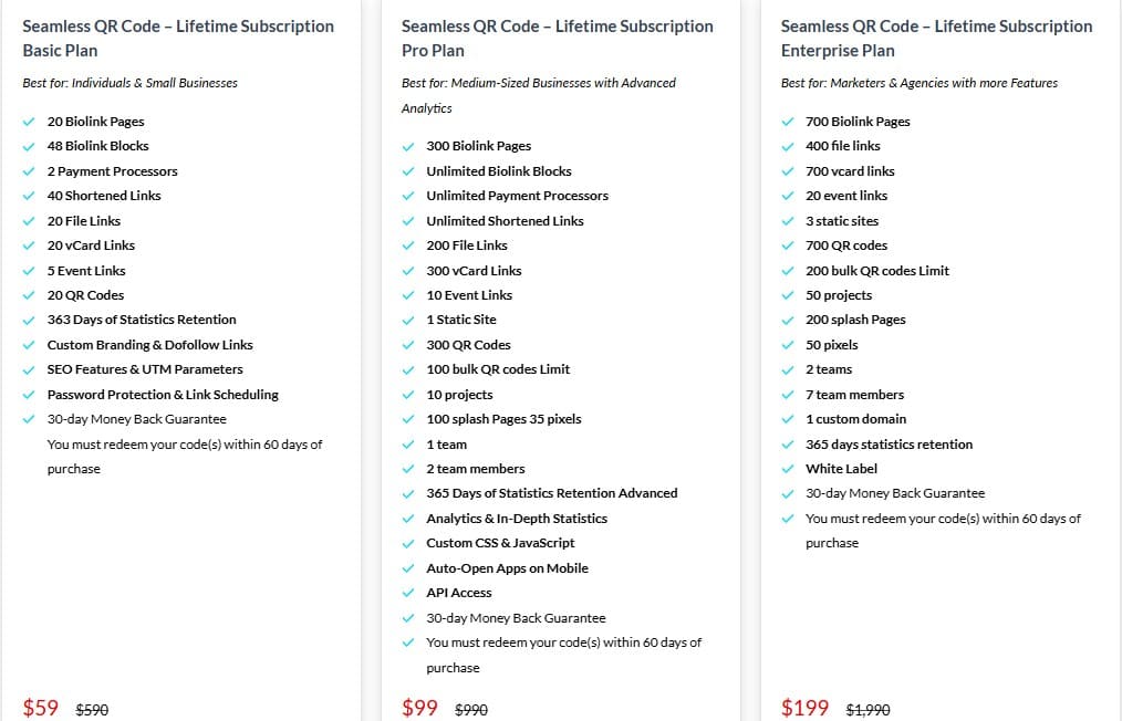 Seamless QR Code dealify price
