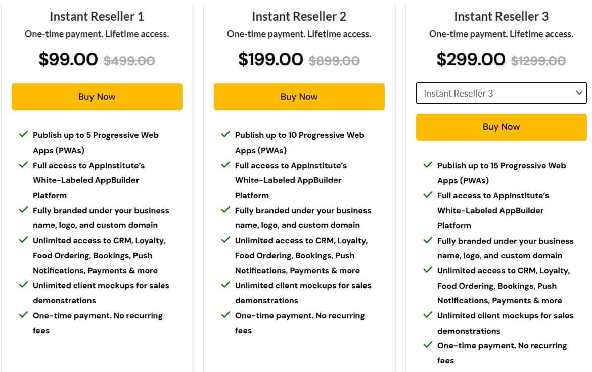 AppInstitute Reseller Deal: Resell Mobile Apps 3 AppInstitute dealmirror price