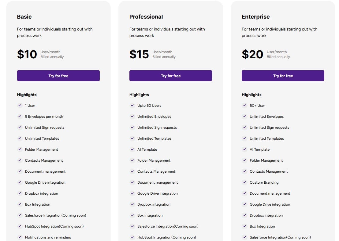 Centilio Sign regular pricing