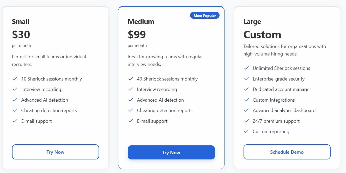 Sherlock Al regular pricing