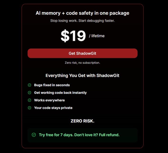 shawdowgit regular pricing