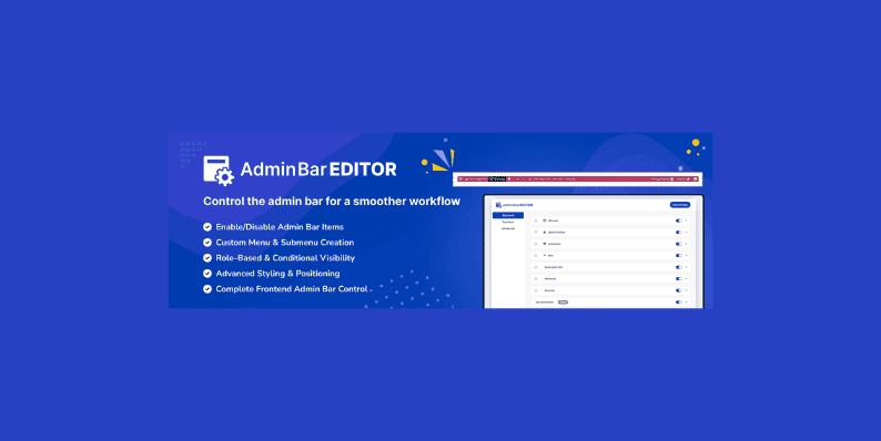 Admin Bar Editor Black Friday Deal