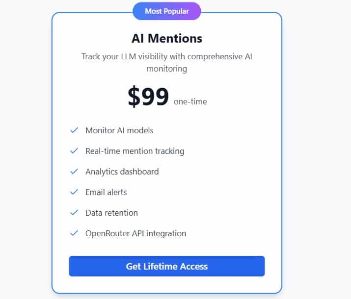 AI Mentions Lifetime Deal: AI Mentions Tracking Tool 4 AI MentionS Regular Pricing