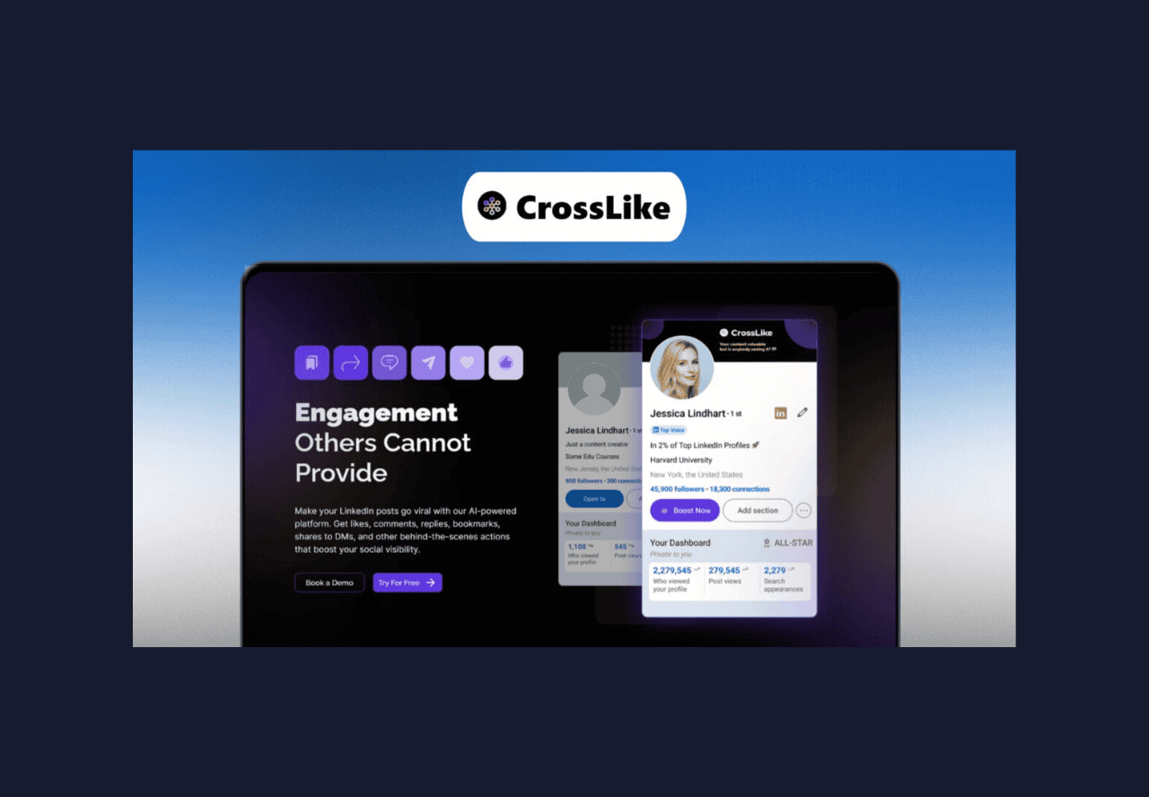 Crosslike Lifetime Deal: Linkedin AI Linkedin Engagement Tool 3
