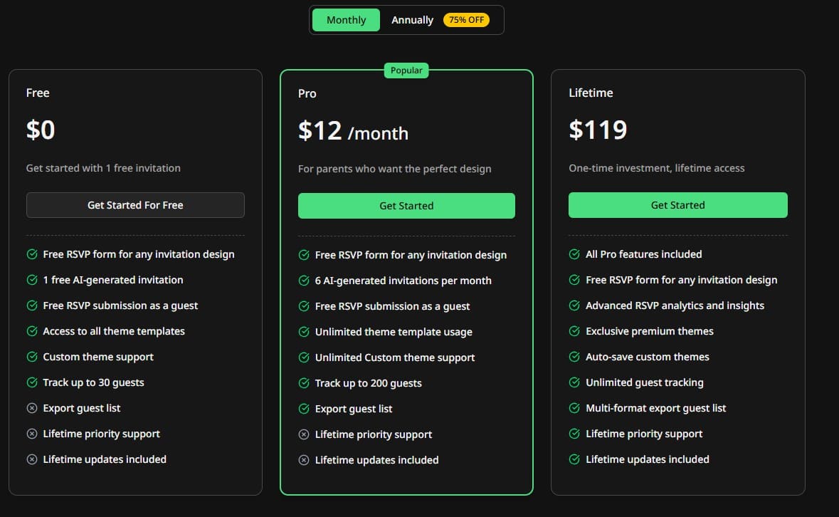 BirthdayInvitation.AI regular price