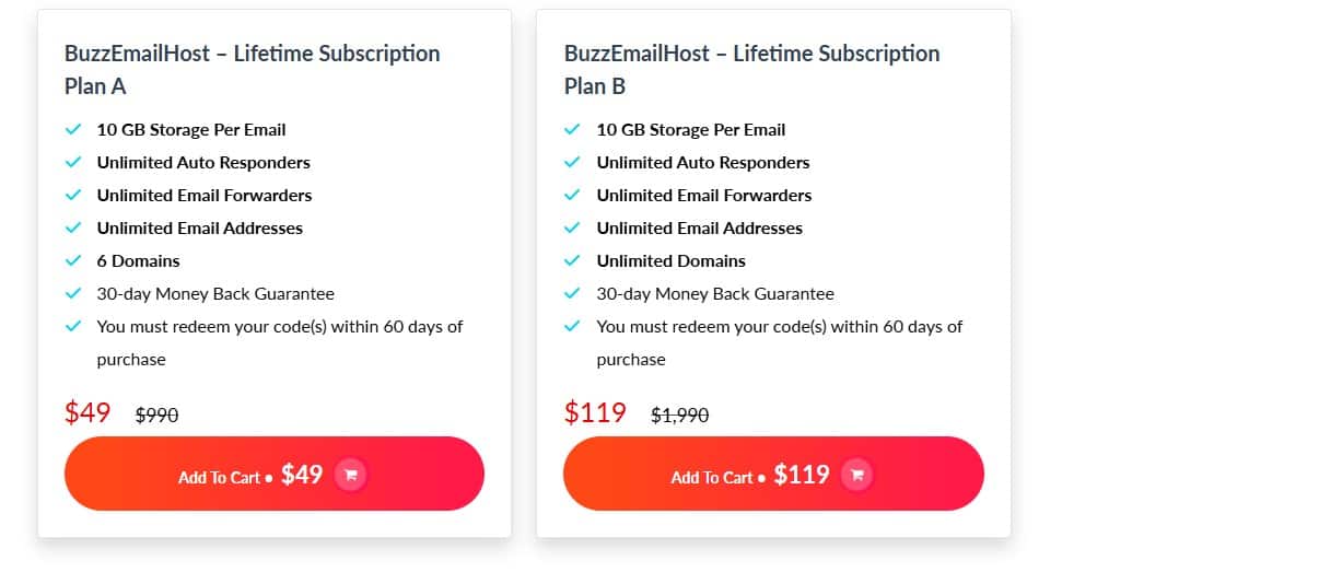 BuzzEmailHost dealify price