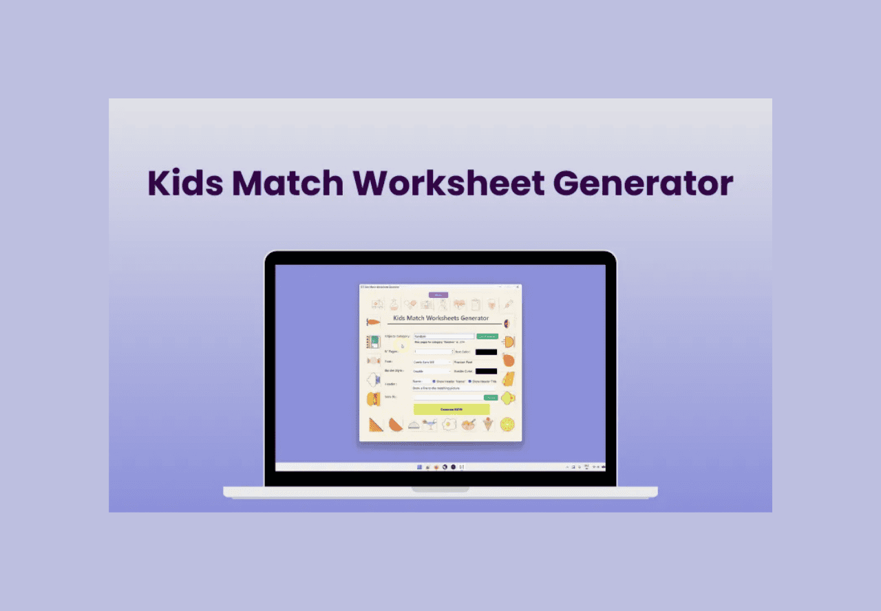Kids Match Worksheet Generator lifetime deal on dealfuel