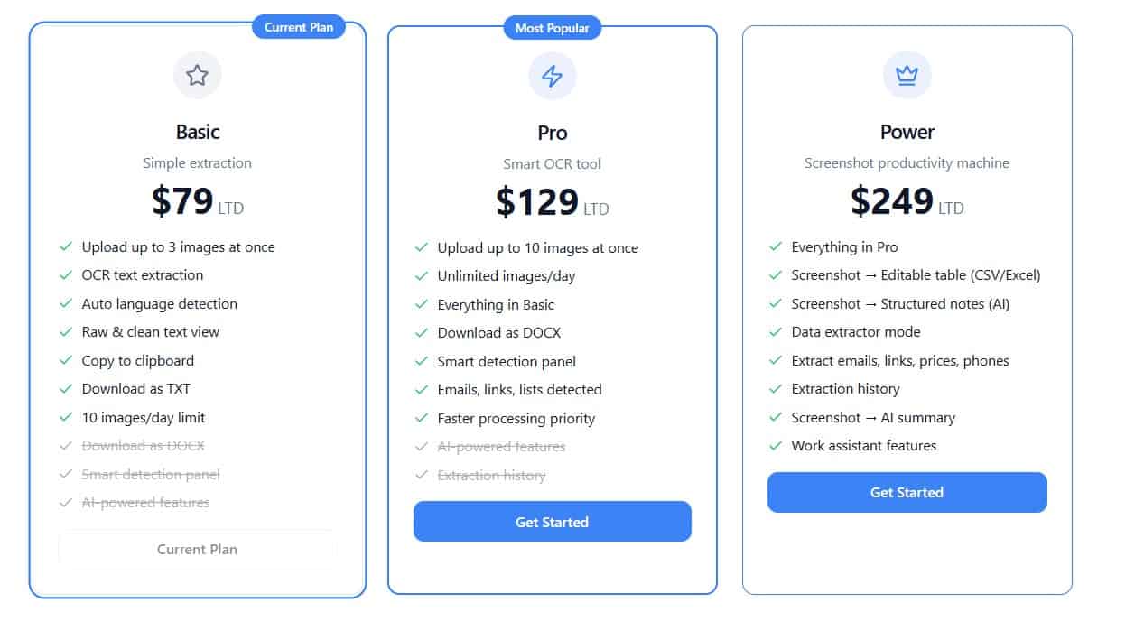 SnapText Lifetime Deal: Image To Text Converter 4 snaptext regular pricing
